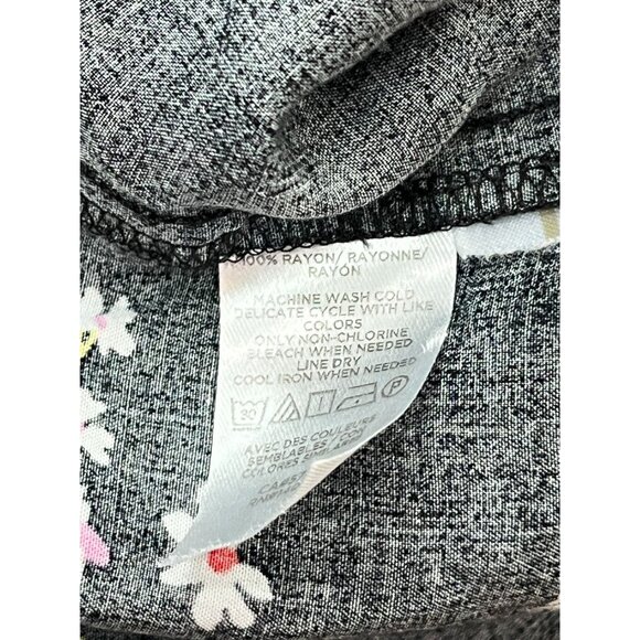 Loft Black Floral Long Sleeve Mini Dress Small Women’s Boho Casual Work - Picture 11 of 16